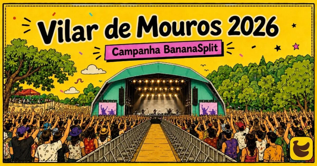 Leo in the Vilar de Mouros river holding the BananaSplit campaign sign